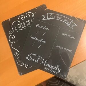 Signs for wedding. Never opened